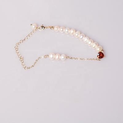 China 2021 New Haiyang Graceful Fashion Natural Pearl Gold Sufficiency Pearl Bracelet Popular Minimalist Pearl Bracelet for sale