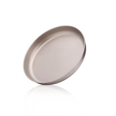 China Customized Modern Logo Titanium Dish Picnic Tableware Titanium Portable Lightweight Dinner Dish Classic Logo Camping Dish Outdoor for sale
