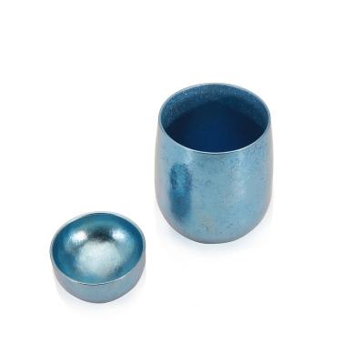 China Customized Titanium Mug Modern Mini Titanium Tableware Cup Logo Blue Camping Bowl Ultralight for sale