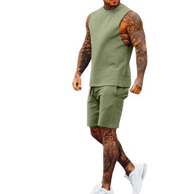 China Anti-UV Custom 2023 Summer Plus Size Active Gym Wear Men Two Piece Short Set For Men Lounge Workout Clothing Gym Fitness Sets For Men for sale