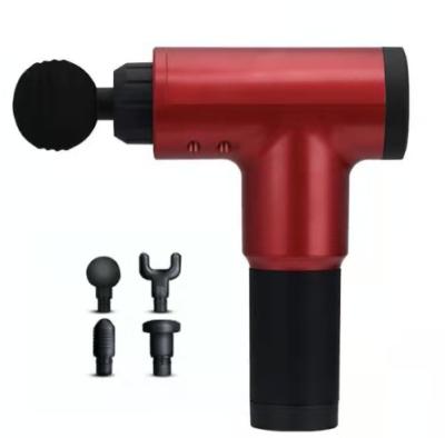 China 2021 Brushless Body Amazon Massager 6 Speed Mute Vibration 4 Heads Muscle Massage Gun for sale