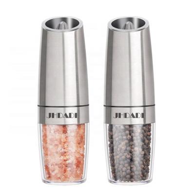 China Hot Selling Eclectic Amazon Salt and Pepper Grinder Set Gravity Pepper Mill Set Automatic Pepper Grinder for sale