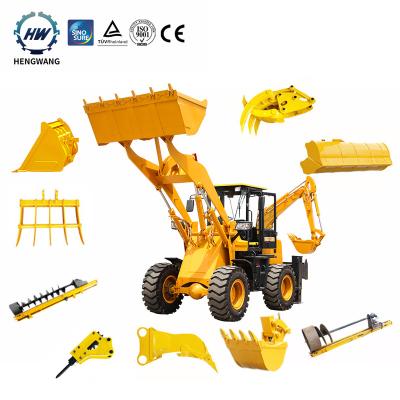 China Hot Sale Cheap Farms HengWang 4x4 Backhoe Small Skid Steer Loader China for sale
