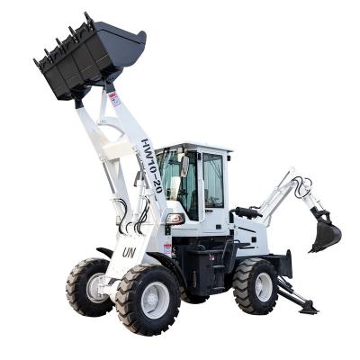 China Farms Articulated Integral Wheel Backhoe Loader 1.0 2.0 Ton Hydraulics With Joystick for sale