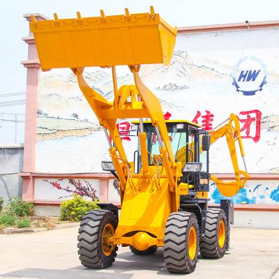 China Cultivate HengWang Cheap Compact Four Wheel Loader Backhoe Small Price For Sale for sale