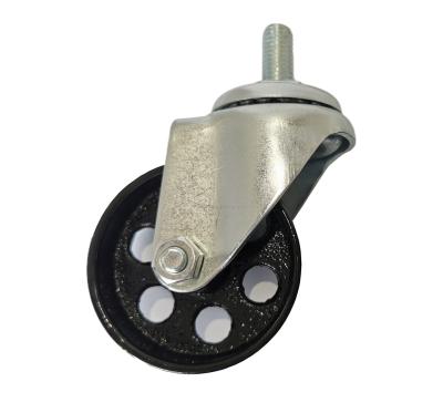 China Thread stem cast iron casters wheels iron caster wheel roller bearings en venta