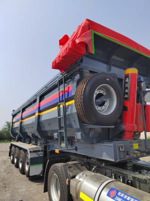 Chine Trailers de transport de céréales auto-déchargés de couleur personnalisée 8000-9000 mm à vendre