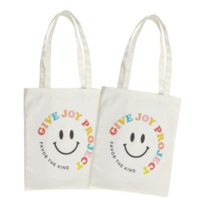 China Recyclable Full Colors Printed Cotton Canvas Tote Bags With Custom Logo for sale