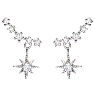 China Newest Wholesale Price Fashionable Style Customizable Korean Earrings Silver Stud Earrings 925 Sterling Zircon Star Earrings for sale