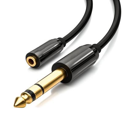 China 6.35mm to 3.5mm earphone audio cable USB cable with locking screws for sale