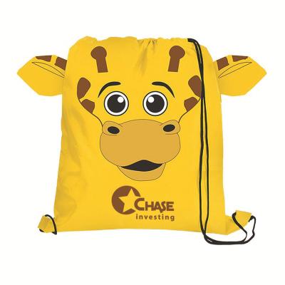 China Promotional Waterproof Printed Logo Drawstring Bag Polyester Kids Drawstring Bag Large Capacity With Custom Cartoon Printing for sale