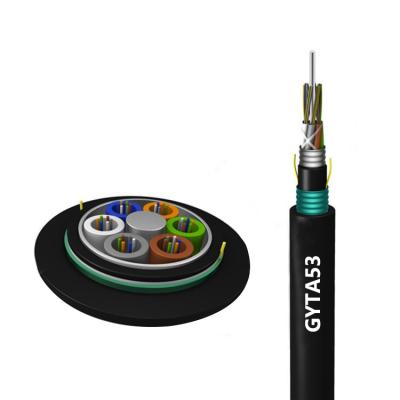 China HXCOWO 24 48 Core G652D GYTA53 Outdoor Armored Fiber Optic Cable SM Steel Tape à venda