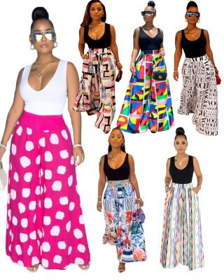 China Good Quality Waterproof Loose Casuals Print Casual Fashion Lettered High-waisted Wide-leg Culottes 3XL Yards Tall Culottes for sale