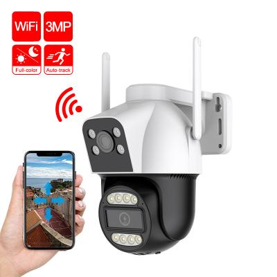 China Latest Human Motion FOSVISION Dual Lens 3MP Lens 3MP Eco-Friendly IP WiFi PTZ Eco-Friendly Two-Way Audio Camera for sale