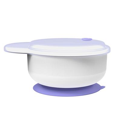 China BPA Free Tableware New Baby PP Suction Cup Straining Bowl With Lid For Kids for sale