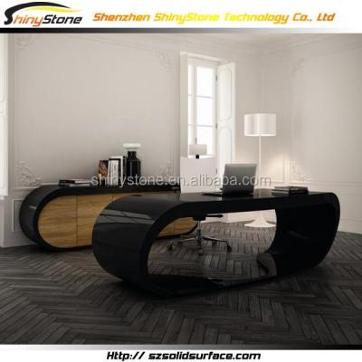 China Modern Design Commercial Furniture Symmetrical Faux Stone / Solid Outdoor Executive Office Black for sale