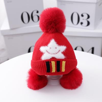 China Wholesale Cute Striped Baby Winter Wadding Knitted Kids Beanie Hat for sale