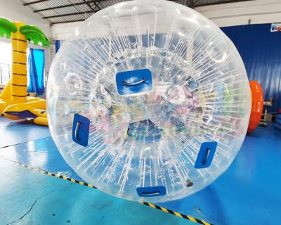 Cina rampa a terra trasparente di Zorbing dei giochi della bolla Zorb di 0.55mm della palla gonfiabile del PVC in vendita