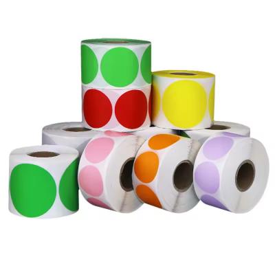 中国 丸い熱プリンターステッカー 色とりどりの円ステッカー 多用途の粘着剤 販売のため