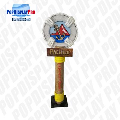 China Large Pole Visual Personalized Shelf Display Stand Life Post Full Color Printed With Metal Base for Pacifico Draft Beer for sale