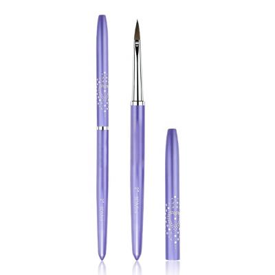 China Wholesale Custom Logo #2 100% Soft Pure Kolinsky Brush for Acrylic Nails for sale