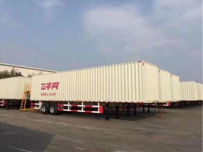 China 2/3 Axles Corrugated Plate Van Semi-trailer , 40 Tons Closed Dry Van Trailer For Transporting Enterprise for sale