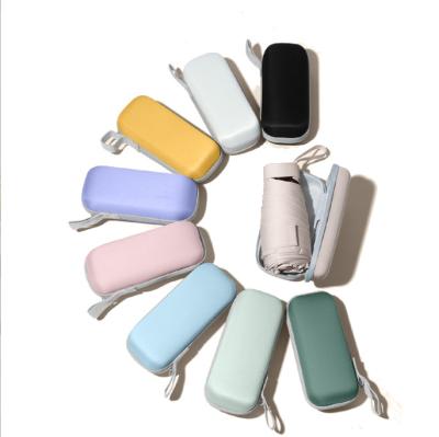 China Minimalist Wholesale Custom mini Umbrella Manual Capsule Uv Lady Small Folding Umbrella sun and rain for sale