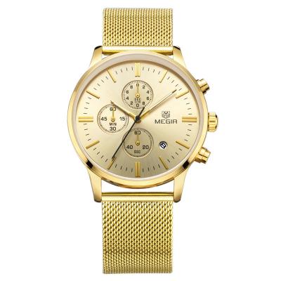 China WJ-5263 MEGIR Brand Fashion Multifunction 3ATM Water Resistant Outdoor Men Stainless Steel Sport Watch for sale