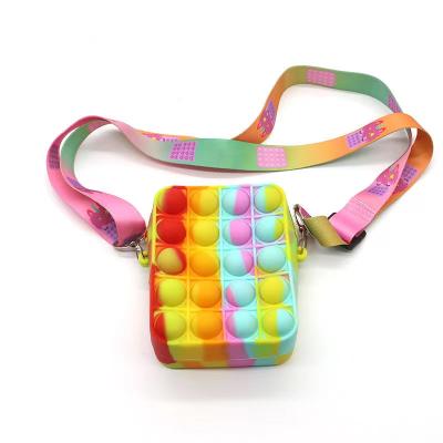 China Japan Style 2021 Fruit Tiedye Jelly Pop It Figet Toys Coin Clips Mini Soft Silicone Wallet Bags Kids Gift Zipper High Capacity Card Pack for sale