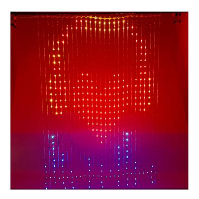 China Smart Curtain Lights Bluetooth APP Control 2*2M 400L RGB LED Fairy Curtain Lights Programmable LED Light Smart Curtains for sale
