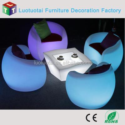 China Modern Outdoor Bar Chair Furniture Illuminated Led Bar Table And Chairs for sale