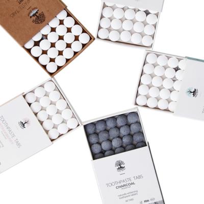 China Dientes orgánicos del fluoruro de la caja de papel que blanquean las tabletas 60Pcs en venta