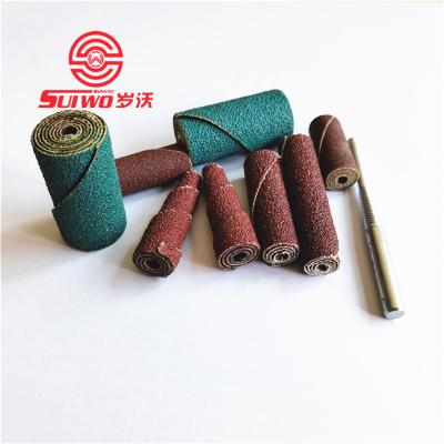 China Main Cloth Fin Sanding Grinding Wheel With Axle Wood Polishing Metallurgical Rust Cleaning Cylindrical And Cone for sale
