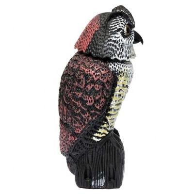 China Outdoor Alert Bird Garden Farm Bird Decoy Owl Wind Blow Head Can Rotate 360 Degrees To Scare Mouse Bird Scarecrow for sale