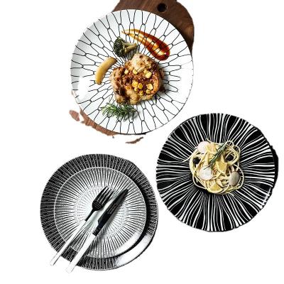 China Viable Moroccan style multi-color round dish manufacturer directly sells 8/10 inch restaurant household dish ceramic dish for sale