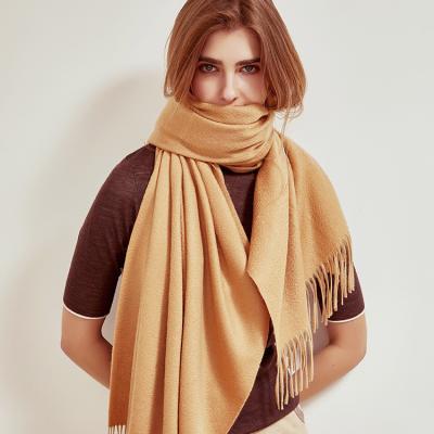 China Feeling Fashion Poncho Sunscreen Pure Cashmere Scarf Soft Smooth Ladies Lengthen Color Water Wave Thick Warm Simple Shawl for sale