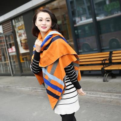 China Luxury Of Colorful Soft Smooth Feeling Neck Women's Square Jacquard Stripe Pattern Accessories Winter Fashion Scarf for sale