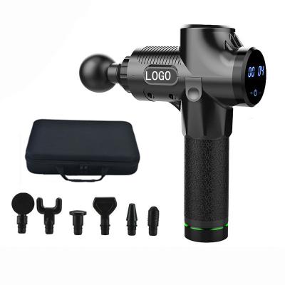China 2021 New Rechargeable Cheap Price 30 Gears Massage Gun Led Touch Screen Massage Gun for sale