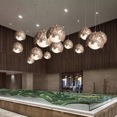 China duplex building Stair chandelier villa loft hollow long chandelier project customized hotel lobby Sales Department lamps for sale