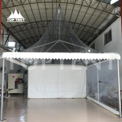 China Good Price High Peak PVC Clear Roof 6x6 Transparent Pagoda Tent For Sale Pagoda-14 for sale