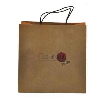 China Recycled Materials Customized Logo Luxury Printing Recycled Kraft Paper Shopping Bag Black Paper Bag With Handle for sale