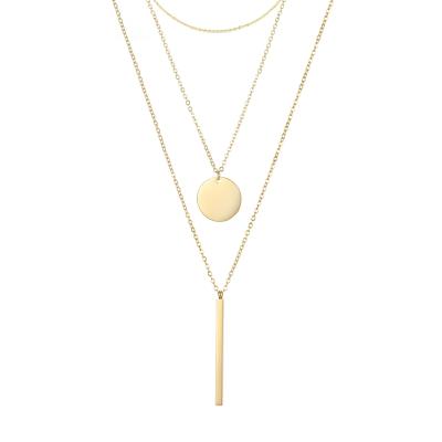 China CLASSIC Creative Design Double Layered Necklace Jewelry Silver Chain Necklace Layered for sale
