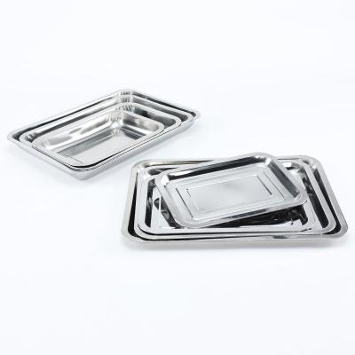 China Home Restaurant Hot Sale Hotel Serving Trays Stainless Steel Tray Baking Serving Trays for sale