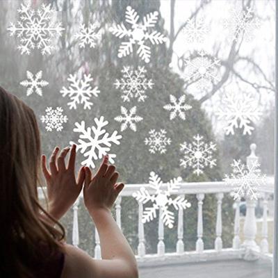 China Simple Christmas Snowflakes Stickers For Wall Glass Mirror Low MOQ Electrostatic Decorations High Quality for sale