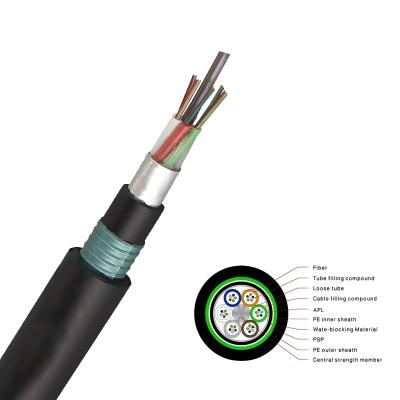 China Direct begraven glasvezelkabel 96-144 Core GYTA53 Direct begraven glasvezelkabel / onderzeese glasvezelkabel Te koop