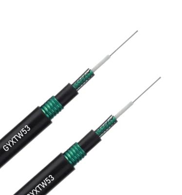 중국 야외 광섬유 케이블 단일 모드 GYXTW53 G652D SM 중부 용체 유도 반 설치류 광섬유 케이블 판매용