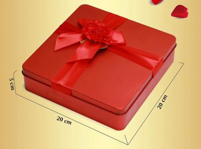 Cina Commestibile su ordinazione rosso del contenitore di latta del tè della novità con la finestra del coperchio/PS di Metalwire in vendita