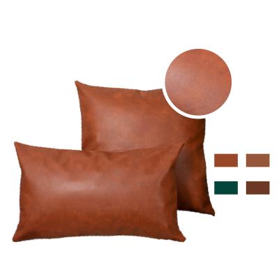 China Folded Sofa Cushion PU Leather Pillowcase Square Available Farmhouse Living Room Bedroom Car Pillow Home Decor for sale
