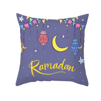 China Folded Lesser Bairam Cheap Custom Print Cushion Cover Decoration holiday Throw Pillow Cover Blank Sublimation Linen Pillow Case for sale