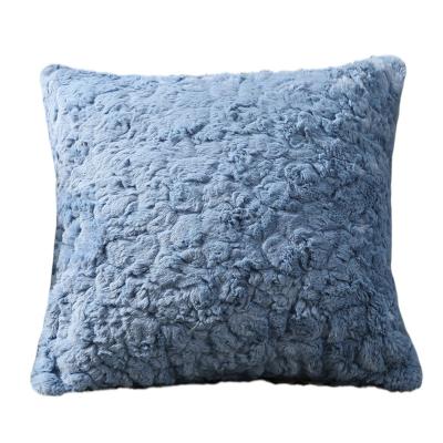 China Folded Beach wool pillowcase plush solid color pillowcase for home decoration for sale